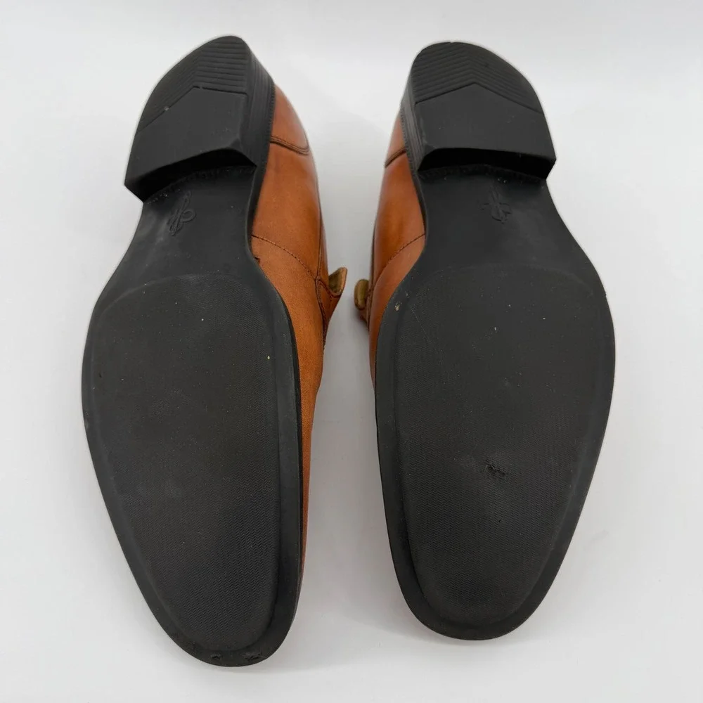 Cole Haan Loafers Mens 10 Tan C12375 Leather Slip On Apron Toe Dress Shoes